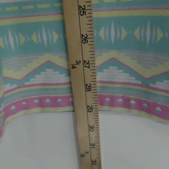 Bad Birdie Polo Shirt Mens Large Mint Pink Pastel Aztec Stripe Golf Performance - Picture 13 of 15